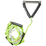 Ronix Bungee Surf Rope w 10 in handle hide grip 25 ft 5 section - green